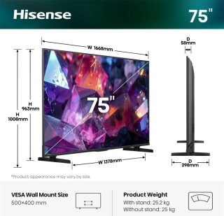 Hisense Hisense 75E7S Pro görsel 3