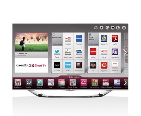 LG 42" LED CINEMA 3D SMART TV; 4 ADET CINEMA 3D GÖZLÜK, 2 ADET DUAL PLAY GÖZLÜĞÜ, DAHİLİ WI-FI, DAHİLİ HD UYDU ALICISI, SUBWOOFER, MCI 400 HZ GİBİ ÖZELLİKLERİ CINEMA SCREEN TASARIMI İLE BİRLEŞTİRİYOR. 42LA691S