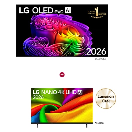 LG 77 inç LG OLED evo AI G6 TV Satın Alımlarında LG 50 inç UHD NU90 TV Hediye - OLED77G6.50NU90