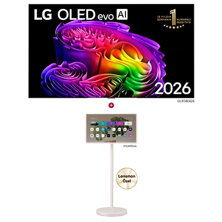LG 83 inç LG OLED evo AI G6 TV Satın Alımlarında LG StanbyME 2 Taşınabilir Ekran Hediye - OLED83G6.27LX