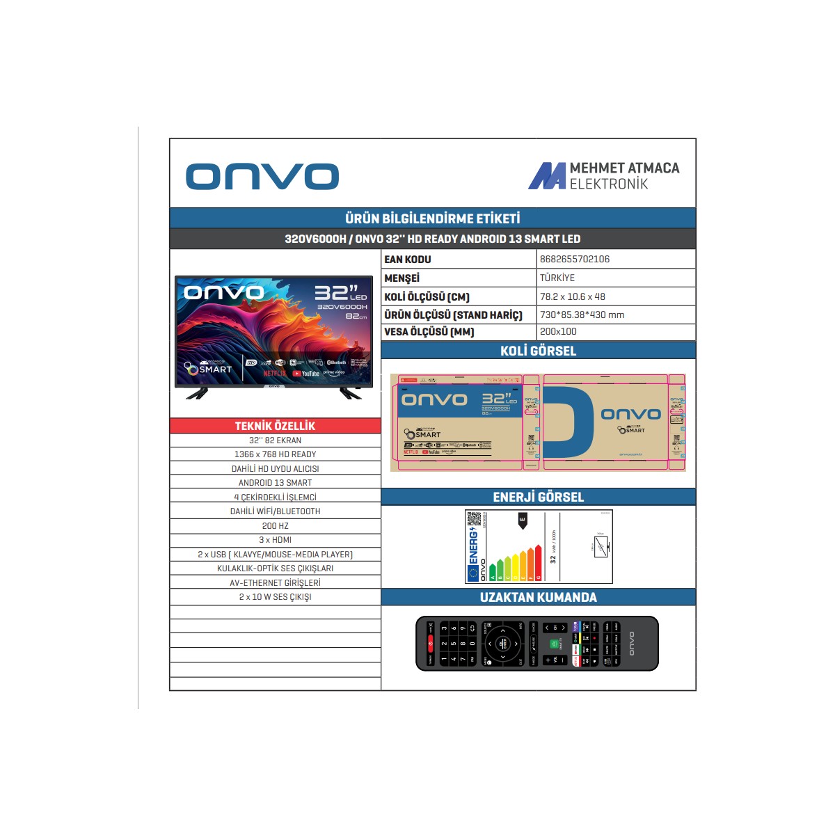 Onvo 32OV6000H