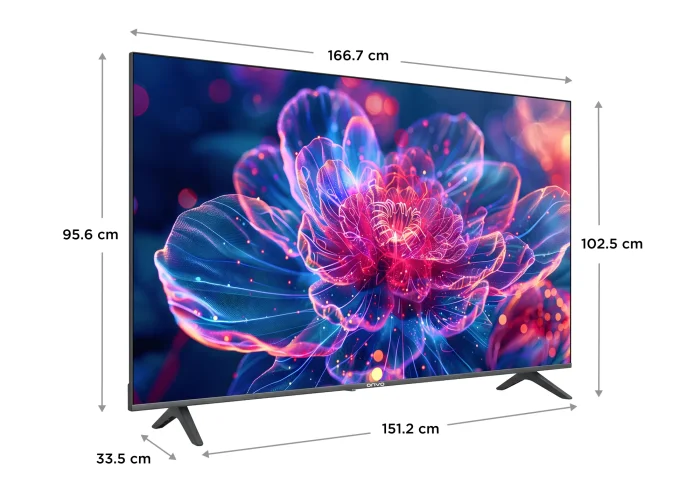 Onvo 75VQ90F2UA1 75" 190 Ekran 4K Ultra HD Google Smart QLED TV görsel 3