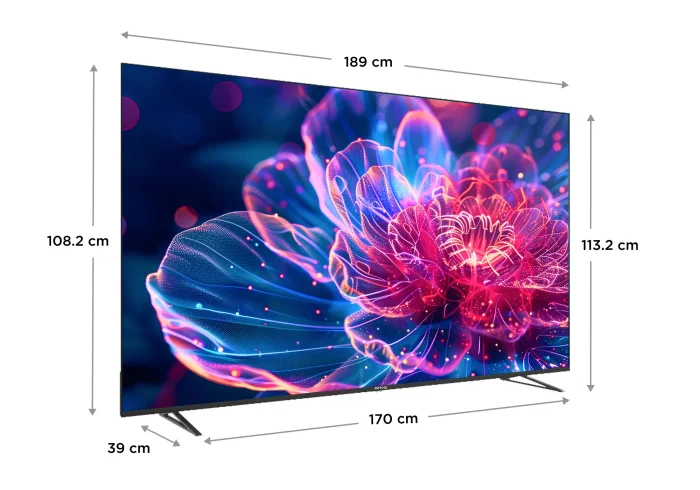 Onvo 85VQ90F3UB 85" 216 Ekran 4K Ultra HD Google Smart QLED TV görsel 3