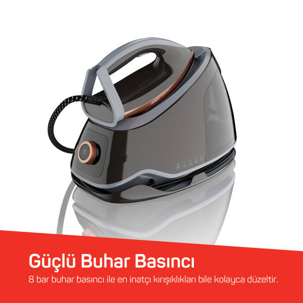 Arzum AR6048 SteamArt Plus Buhar Kazanlı Ütü 3000W, 700 g/dk Şok Buhar Gücü, 1.5 L Su Tankı, Gri görsel 3