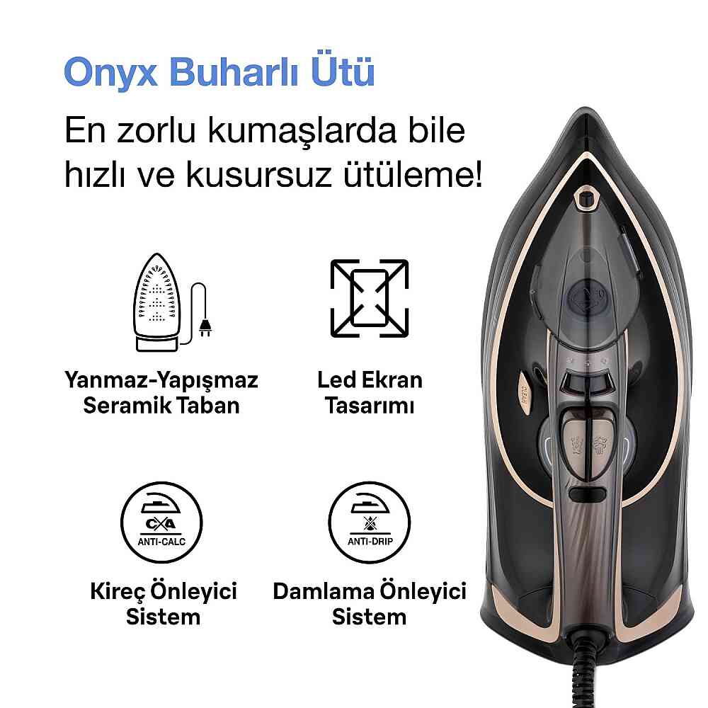 Fakir Onyx Buharlı Ütü görsel 2
