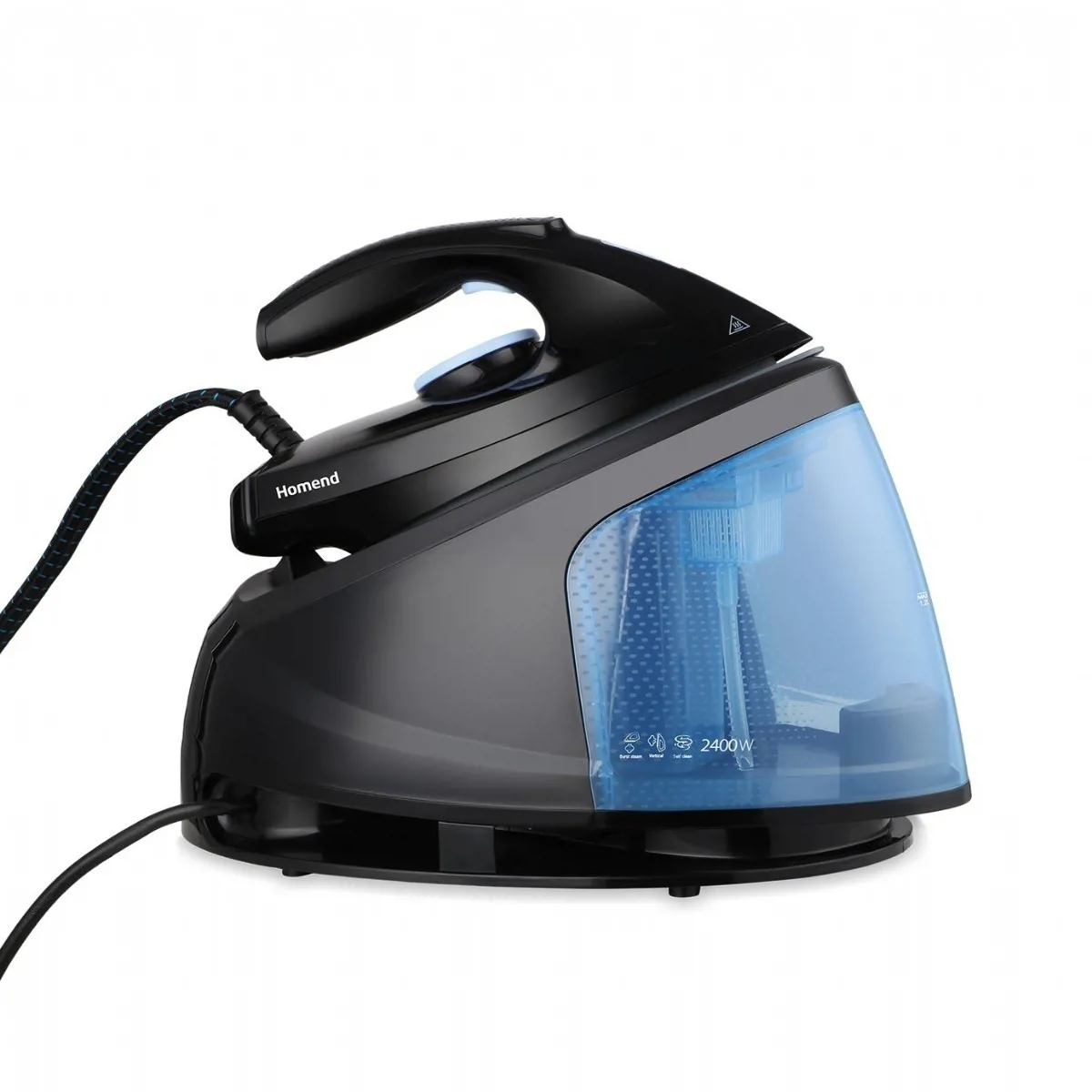 Homend Steamwork 1169H Buhar Kazanlı Ütü Siyah Mavi görsel 2