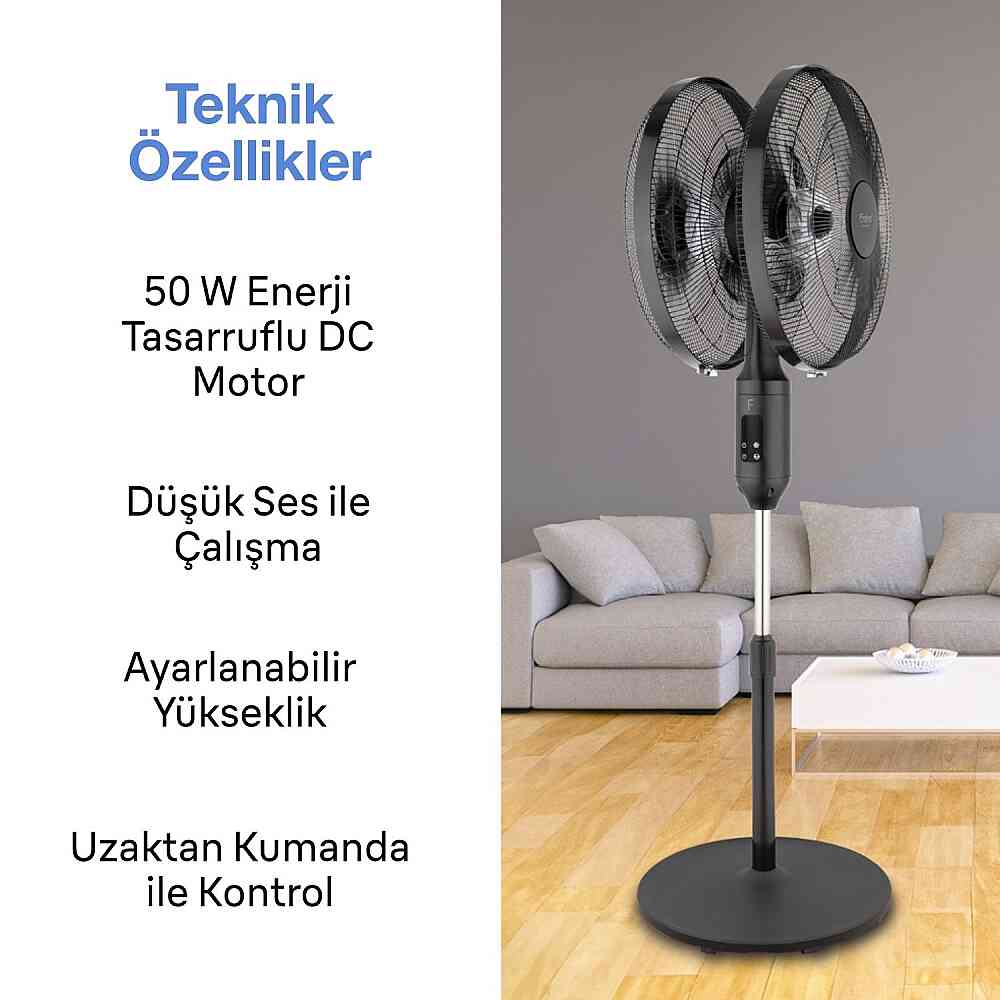 Fakir Duoflow Çift Başlıklı Vantilatör görsel 3