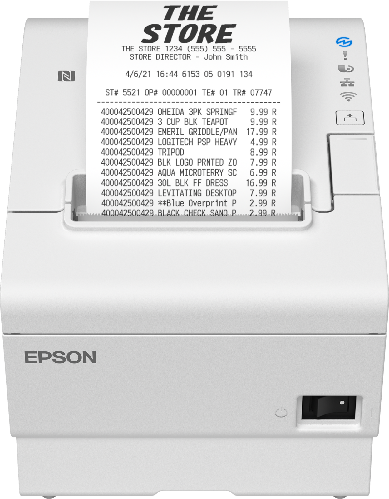 Epson TM-T88VII (151A0): USB, Ethernet, Fixed Interface, PS, UK, White