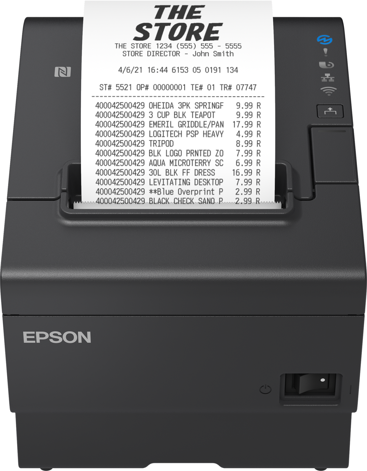 Epson TM-T88VII (152A0): USB, Ethernet, Fixed Interface, PS, UK, Black